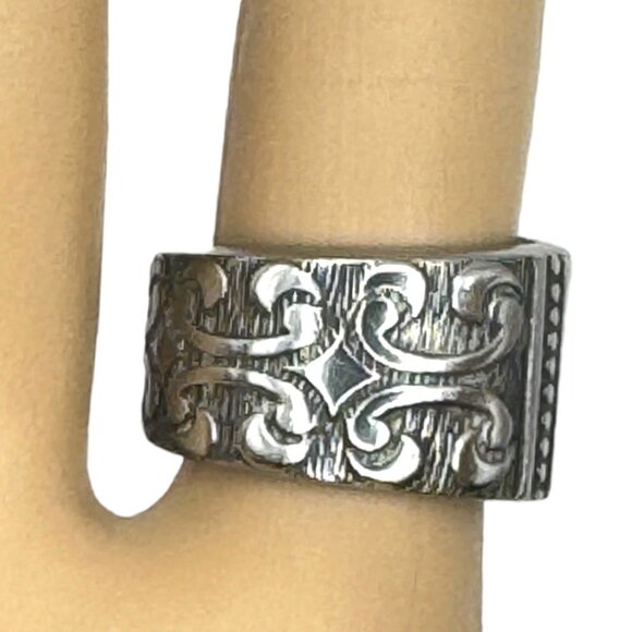 Artisan Jewelry - Roger's Co Casa Vista Artisan Spoon Open Ring Size 7 Vintage Stainless Steel
